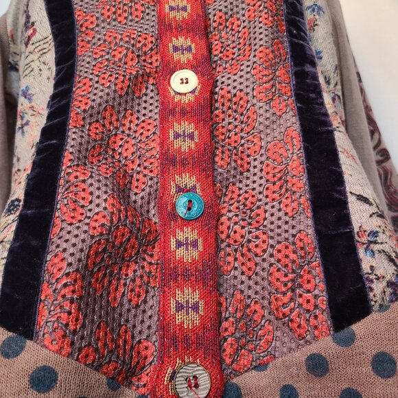 Vintage Lulu H Tatto Sleeve Cardigan | Size Medium/Large - Picture 3 of 8